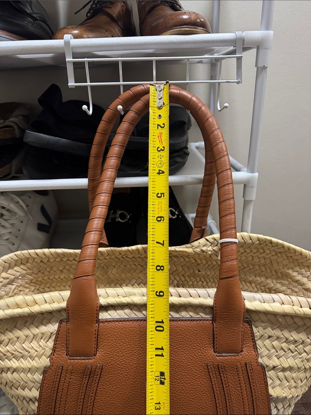 Chloe Marcie MD Basket Woven Tan Tote - Picture 13 of 16